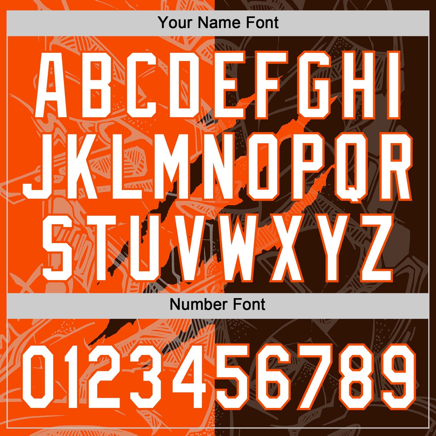 Custom Graffiti Pattern White Brown-Orange 3D Scratch Two-Button Unisex Softball Jersey Limited