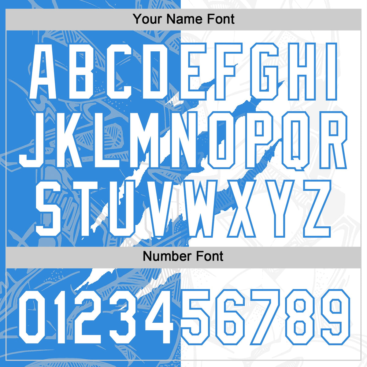 Custom Graffiti Pattern White-Electric Blue 3D Scratch Two-Button Unisex Softball Jersey Limited