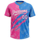 Custom Graffiti Pattern White Electric Blue-Pink 3D Scratch Two-Button Unisex Softball Jersey Limited