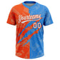 Custom Graffiti Pattern White Electric Blue-Orange 3D Scratch Two-Button Unisex Softball Jersey Limited
