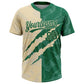 Custom Graffiti Pattern Kelly Green-Cream 3D Scratch Two-Button Unisex Softball Jersey Limited