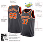 Custom Steel Gray Orange-White Authentic Basketball Jersey Limited