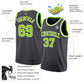 Custom Steel Gray Neon Green-White Authentic Basketball Jersey Limited