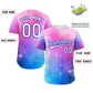 Custom Royal Pink White-Royal Graffiti Pattern Authentic Baseball Jersey Limited