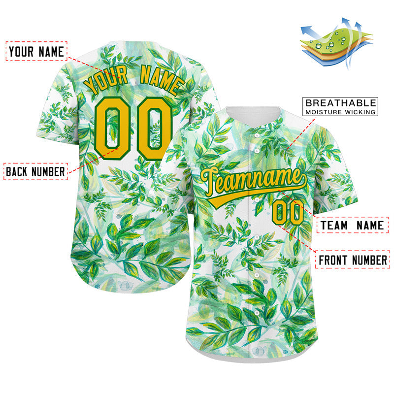 Custom Kelly Green Yellow-Green Graffiti Pattern Authentic Baseball Jersey Limited