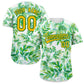 Custom Kelly Green Yellow-Green Graffiti Pattern Authentic Baseball Jersey