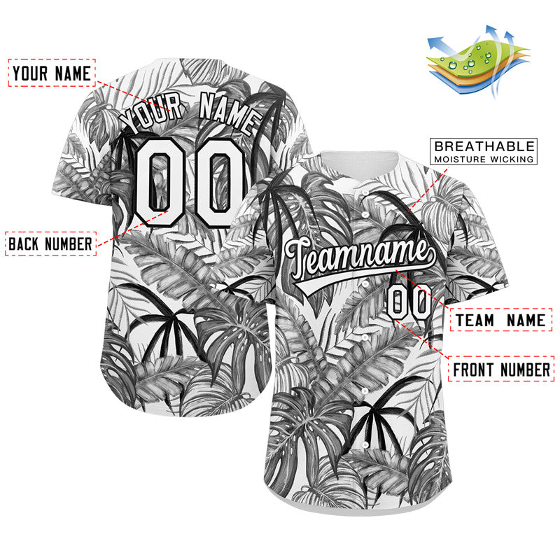 Custom Black White-Black Graffiti Pattern Authentic Baseball Jersey Limited