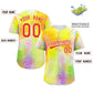 Custom Yellow Red-White Graffiti Pattern Authentic Baseball Jersey Limited