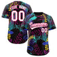 Custom Black White-Pink Graffiti Pattern Authentic Baseball Jersey