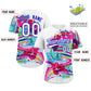 Custom White Royal-Pink Graffiti Pattern Authentic Baseball Jersey Limited