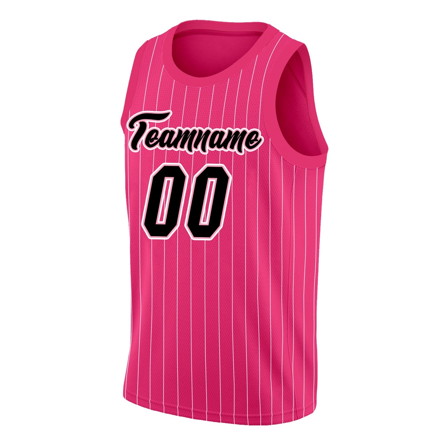 Custom Pink Black Pink Stripe Fashion Tops Men Casual Basketball Jersey Limited