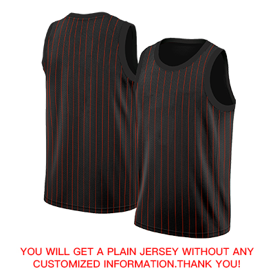 Custom Black Red-White Stripe Fashion Tops Breathable Basketball Jersey Limited