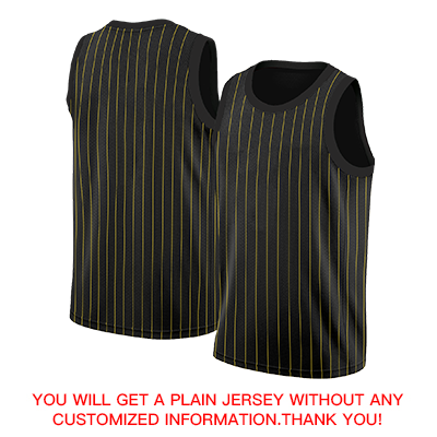 Custom Black Yellow-White Stripe Fashion Tops Breathable Basketball Jersey Limited