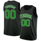 Custom Black Green-White Stripe Fashion Tops Breathable Basketball Jersey