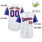 Custom White Royal-Orange Stripe Fashion Raglan Sleeves Authentic Baseball Jersey Limited