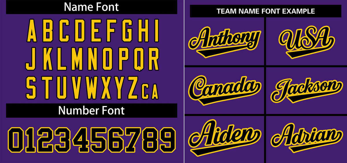 Custom Purple Black-Gold Stripe Fashion Raglan Sleeves Authentic Baseball Jersey Limited