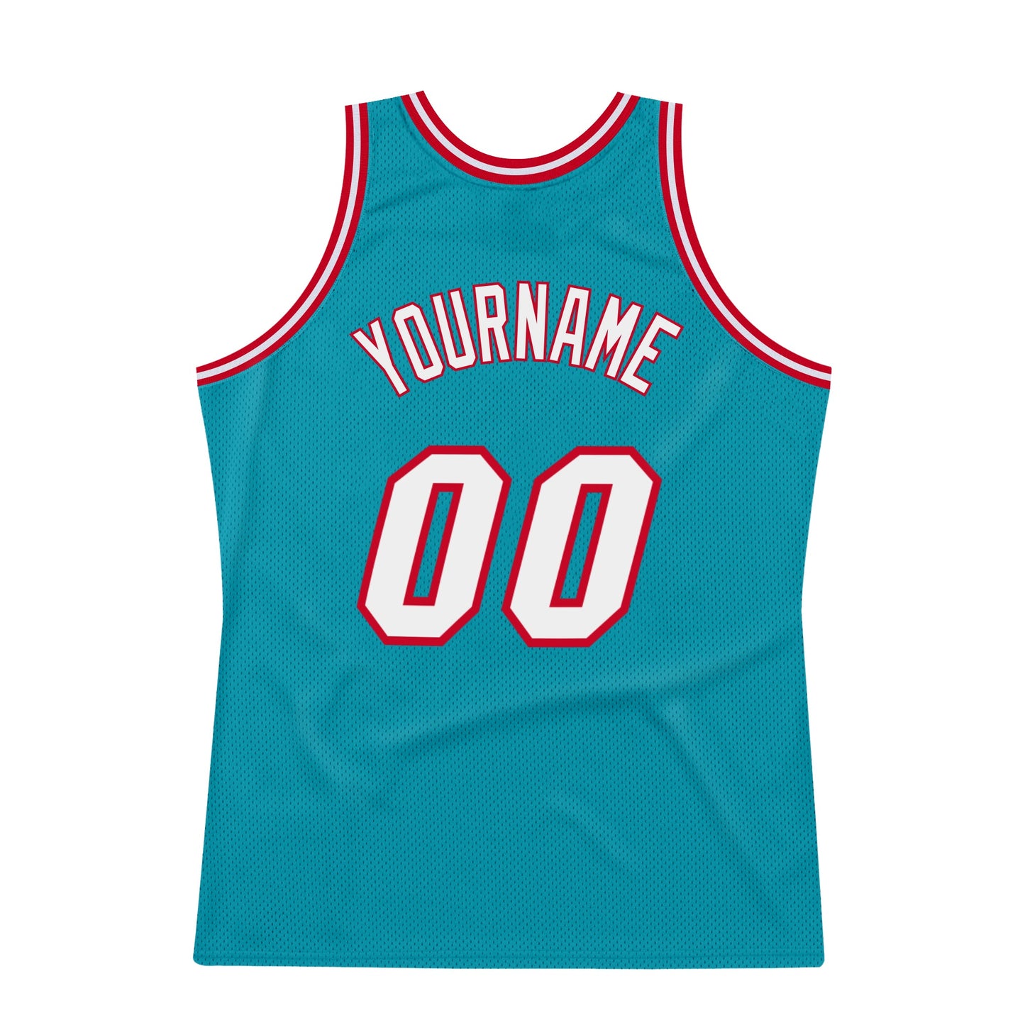 Custom Teal White-Red Authentic Throwback Basketball Jersey Limited
