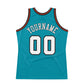 Custom Teal White-Orange Authentic Throwback Basketball Jersey Limited