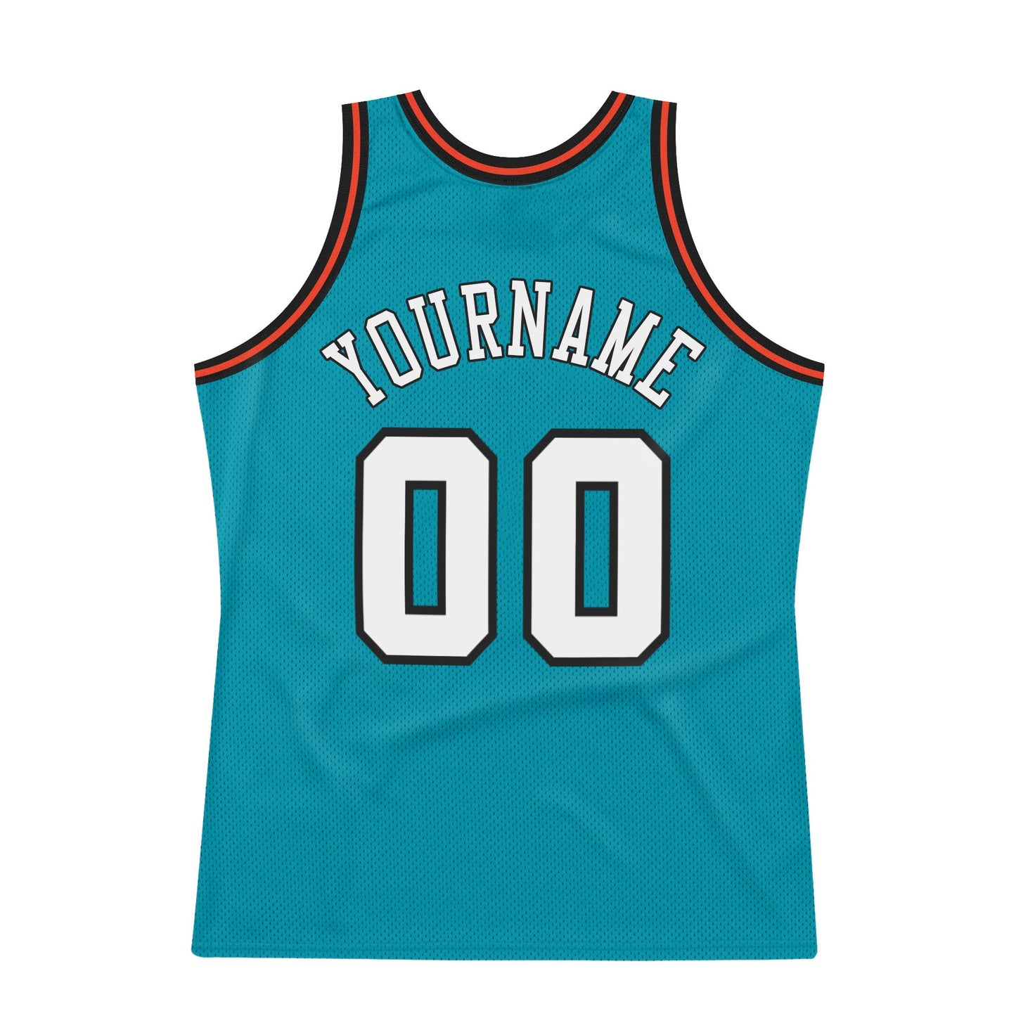 Custom Teal White-Orange Authentic Throwback Basketball Jersey Limited