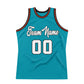 Custom Teal White-Orange Authentic Throwback Basketball Jersey Limited