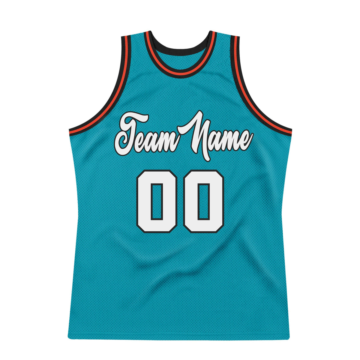 Custom Teal White-Orange Authentic Throwback Basketball Jersey Limited