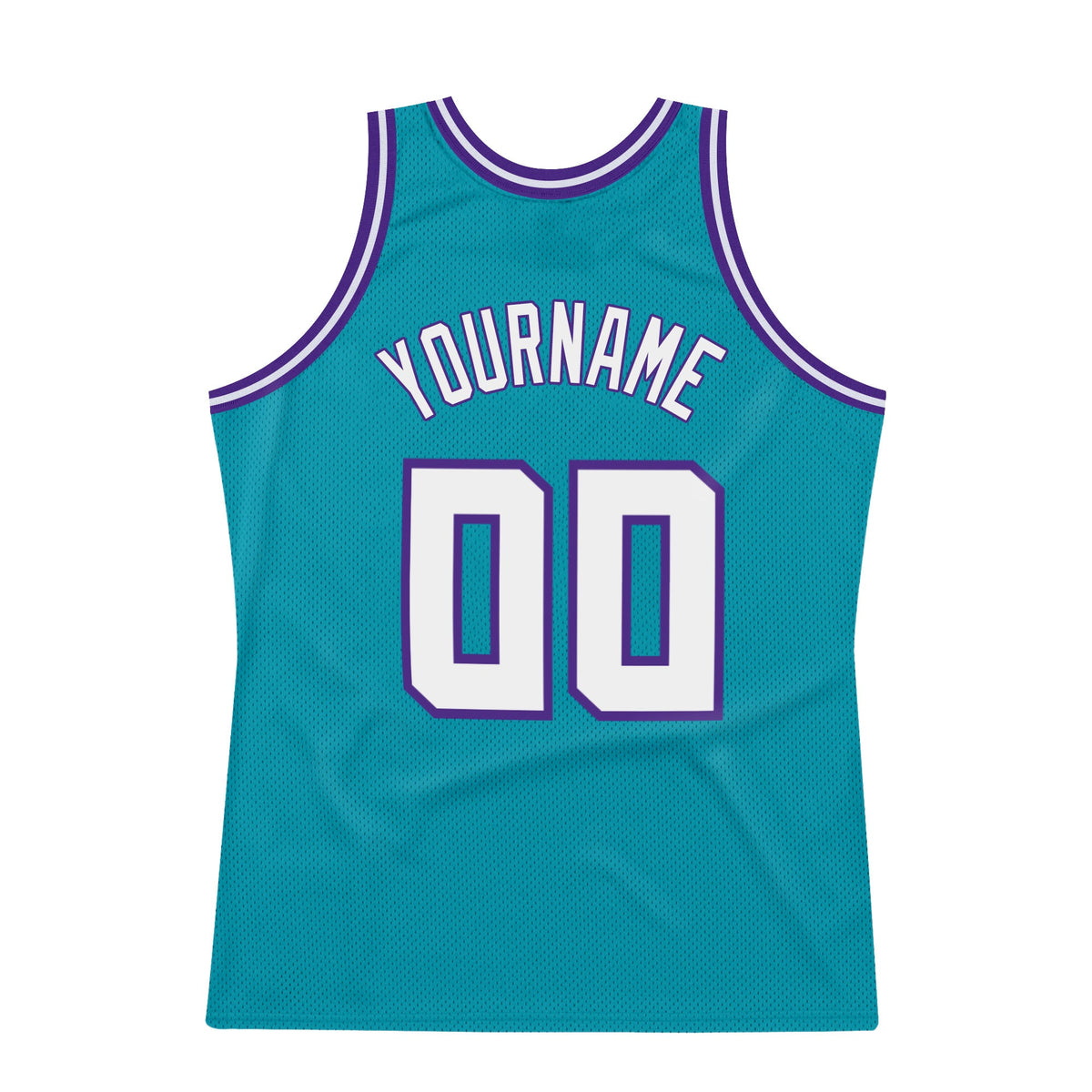Custom Teal White-Purple Authentic Throwback Basketball Jersey Limited