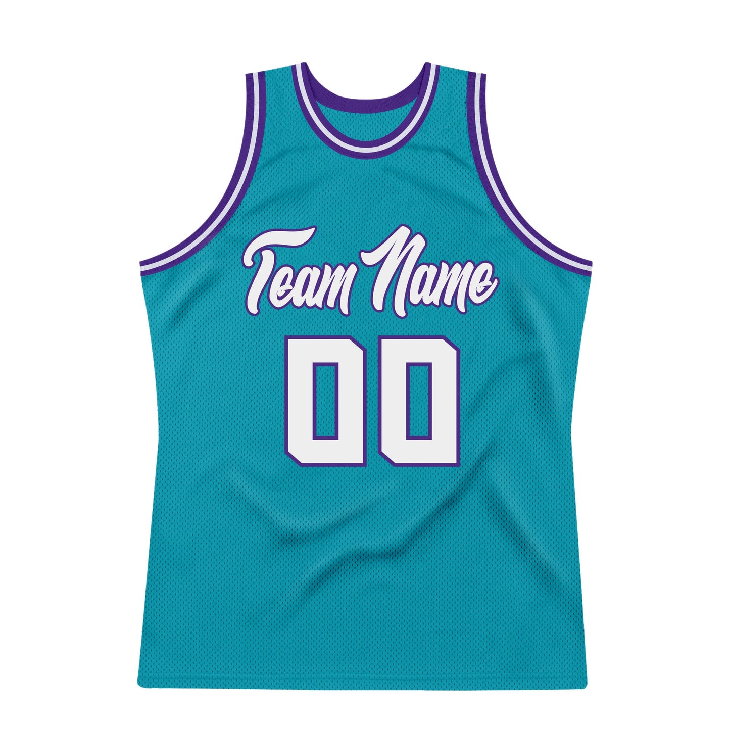 Custom Teal White-Purple Authentic Throwback Basketball Jersey Limited