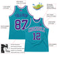 Custom Teal Purple-White Authentic Throwback Basketball Jersey Limited