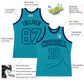 Custom Teal Teal-Navy Authentic Throwback Basketball Jersey Limited