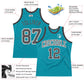 Custom Teal Steel Gray-Black Authentic Throwback Basketball Jersey Limited