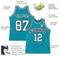 Custom Teal White-Black Authentic Throwback Basketball Jersey Limited
