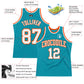Custom Teal White-Orange Authentic Throwback Basketball Jersey Limited