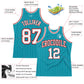 Custom Teal White Pinstripe White-Red Authentic Basketball Jersey Limited