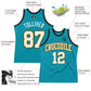 Custom Teal White Gold-Black Authentic Throwback Basketball Jersey Limited