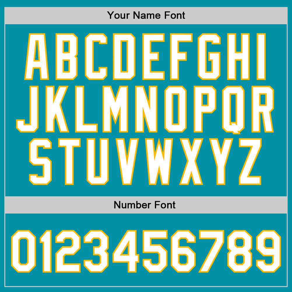 Custom Teal White-Gold Authentic Throwback Basketball Jersey Limited