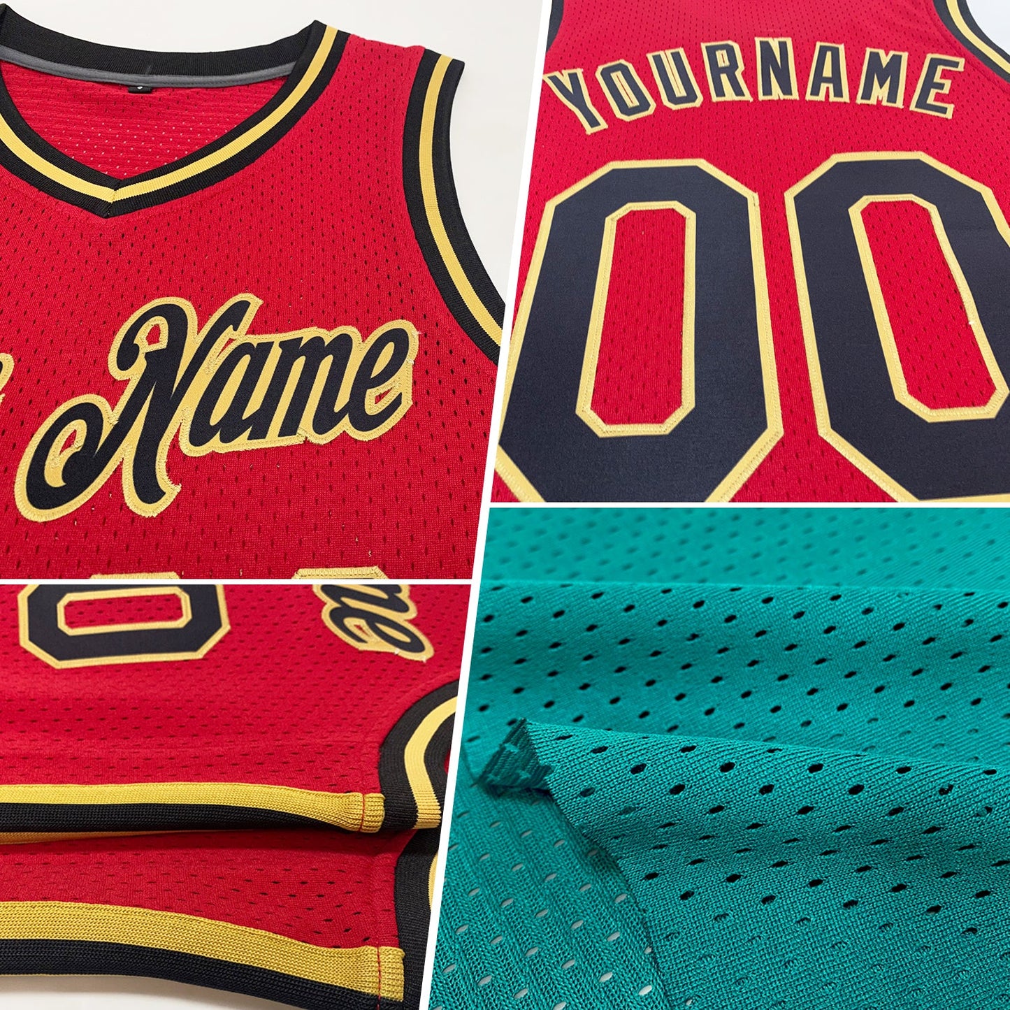 Custom Teal White-Red Authentic Throwback Basketball Jersey Limited