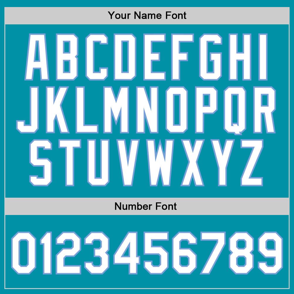 Custom Teal White-Light Blue Authentic Throwback Basketball Jersey Limited