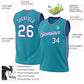 Custom Teal White-Purple Authentic Throwback Basketball Jersey Limited