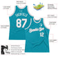 Custom Teal White-Gray Authentic Throwback Basketball Jersey Limited