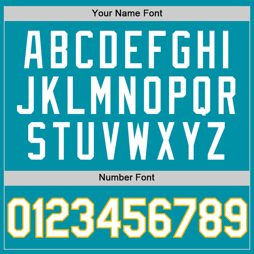 Custom Teal White-Gold Authentic Throwback Basketball Jersey Limited