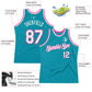 Custom Teal White-Pink Authentic Throwback Basketball Jersey Limited