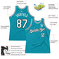 Custom Teal White-Black Authentic Throwback Basketball Jersey Limited