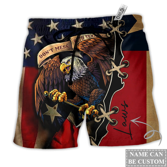 Beach Short / Adults / S Texas Eagle Peace Life Style Personalized - Beach Short Reefox - Owls Matrix LTD