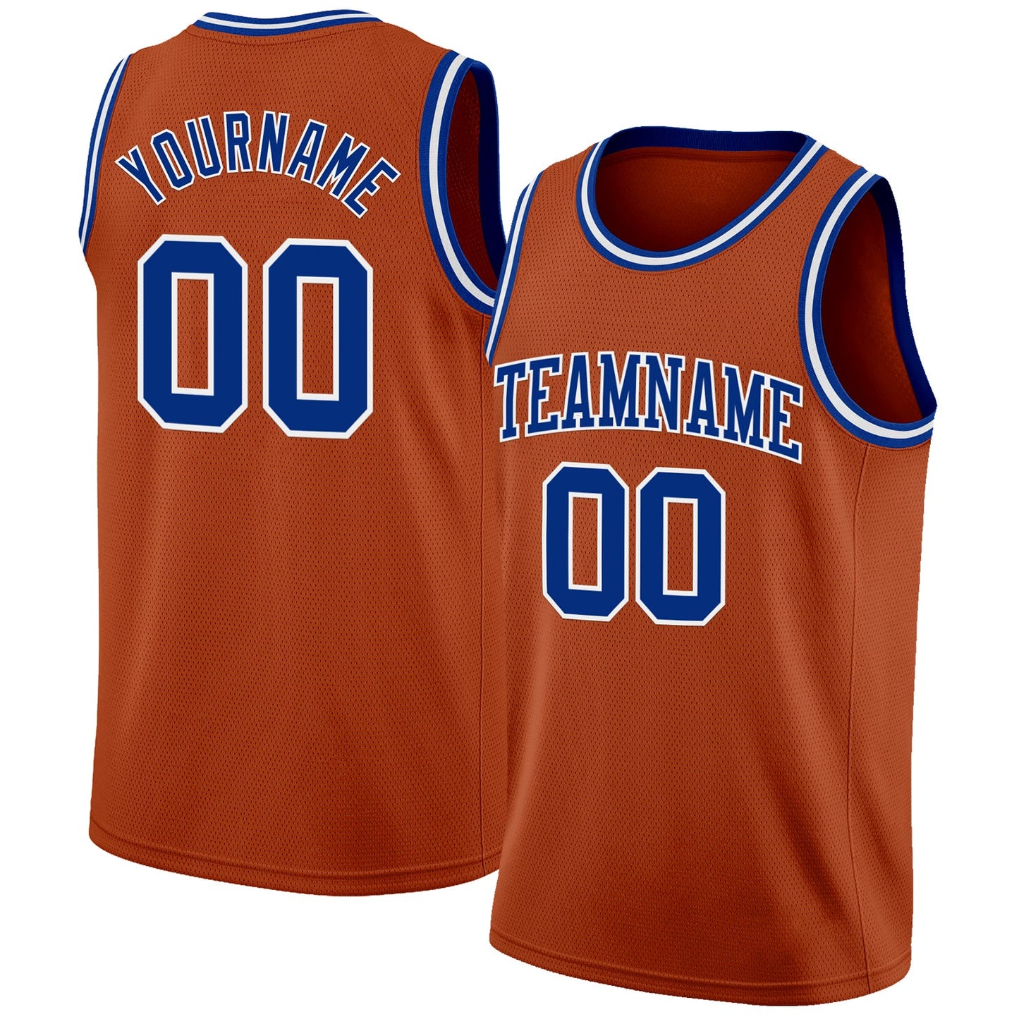 Custom Texas Orange Royal-White Authentic Basketball Jersey