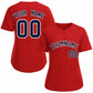 Custom Red Navy White Classic Style Baseball Jersey for Women