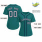Custom Aqua Gray Navy Classic Style Baseball Jersey for Women Limited