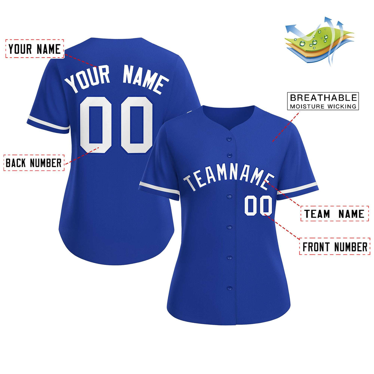 Custom Royal White-Royal Classic Style Baseball Jersey For Women Limited