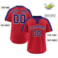 Custom Red Navy-White Classic Style Authentic Two-Button Softball Jersey Limited