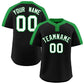 Custom Black White-Kelly Green Classic Style Authentic Two-Button Softball Jersey