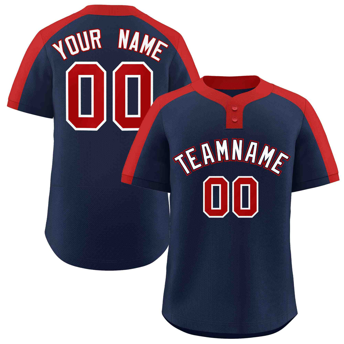 Custom Navy White-Navy Classic Style Authentic Two-Button Softball Jersey
